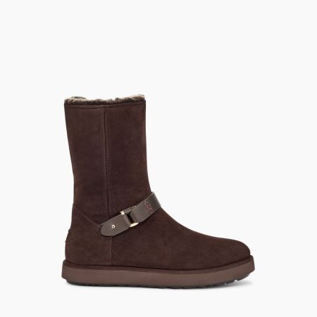 UGG Classic Berge Short Suede - Boots Dame - Mørke (NO-U766)